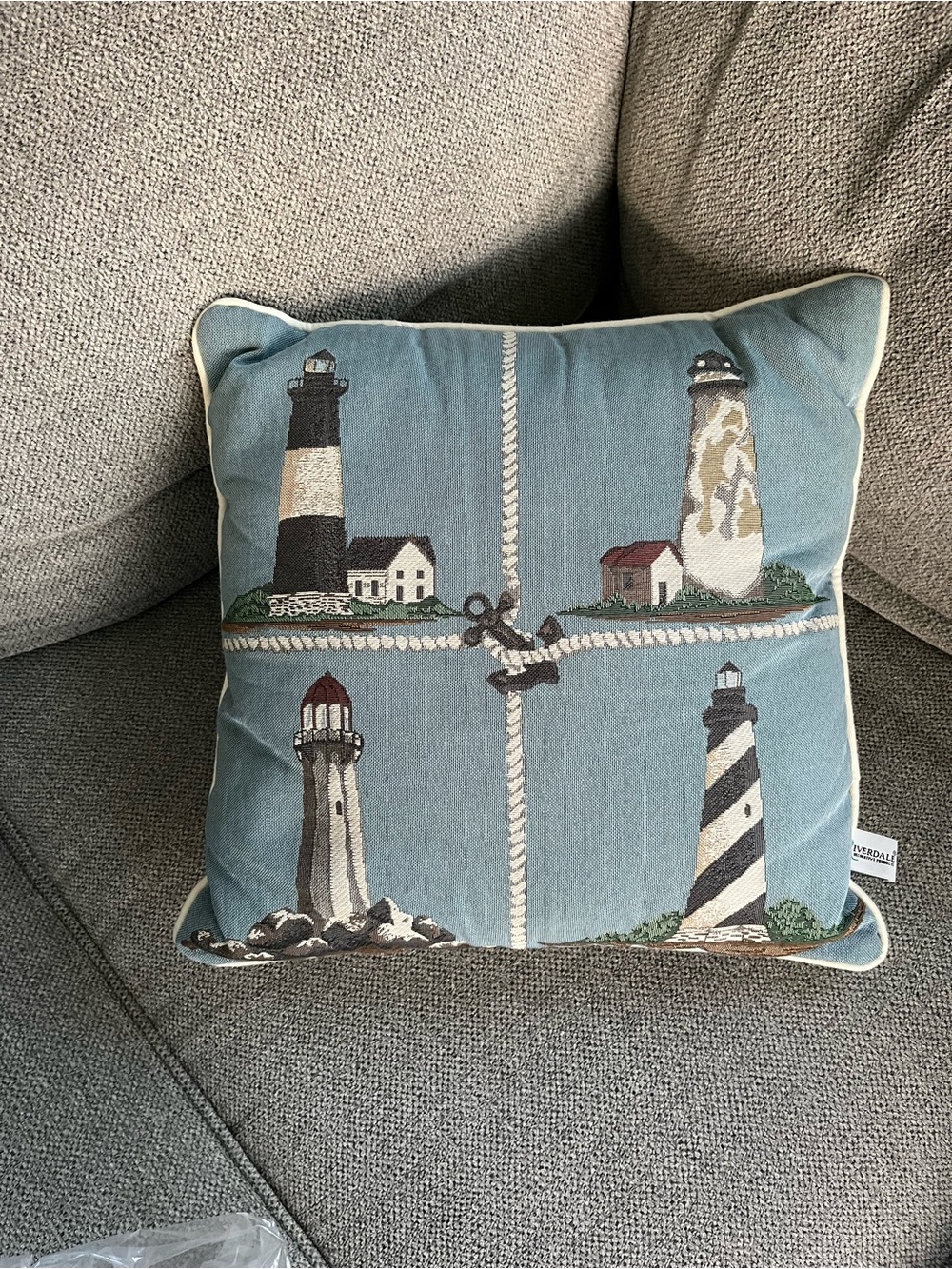 Riverdale lighthouse pillow